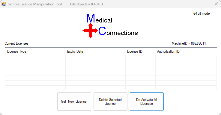 XDS Licence Manager Screenshot